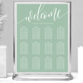 Dusty Mint Minimalistische Wedding Zittingkaart Poster