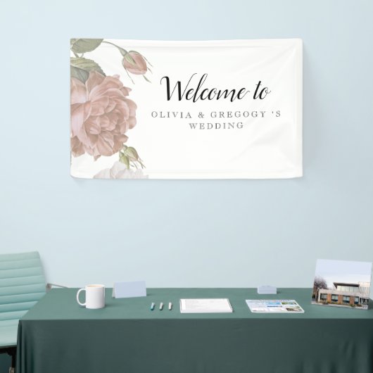 Dusty Modern Rose Elegant Wedding Floral Backdrop Spandoek (Beurs)