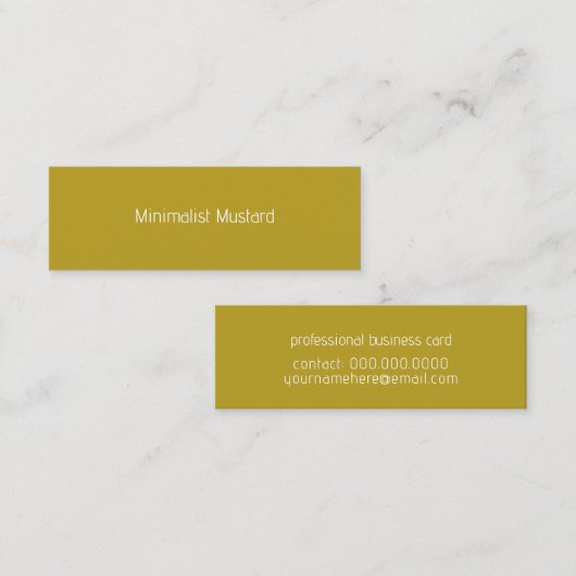 Dusty Mustard Minimalist Mini Visitekaartje (Voorkant / Achterkant)