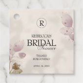 Dusty Muted Blush Pink Floral Vrijgezellenfeest Bedankjes Labels (Voorkant)