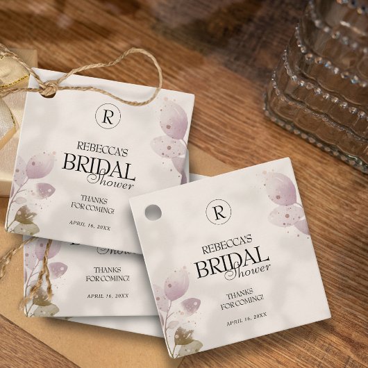 Dusty Muted Blush Pink Floral Vrijgezellenfeest Bedankjes Labels