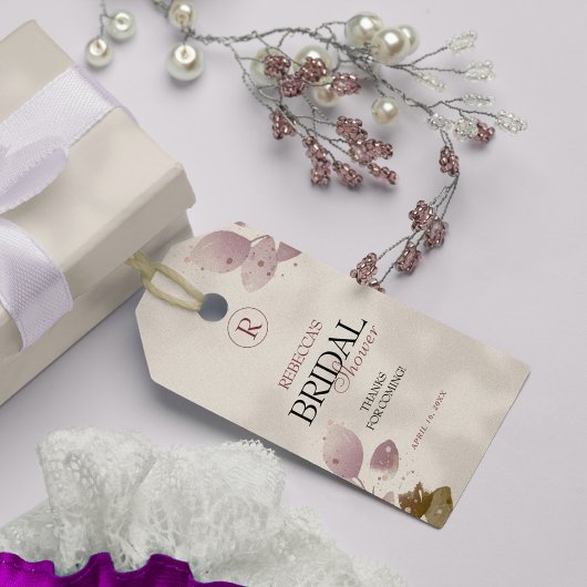 Dusty Muted Blush Pink Floral Vrijgezellenfeest Cadeaulabel