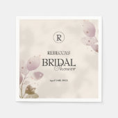 Dusty Muted Blush Pink Floral Vrijgezellenfeest Servet (Voorkant)