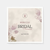 Dusty Muted Blush Pink Floral Vrijgezellenfeest Servet (Voorkant)