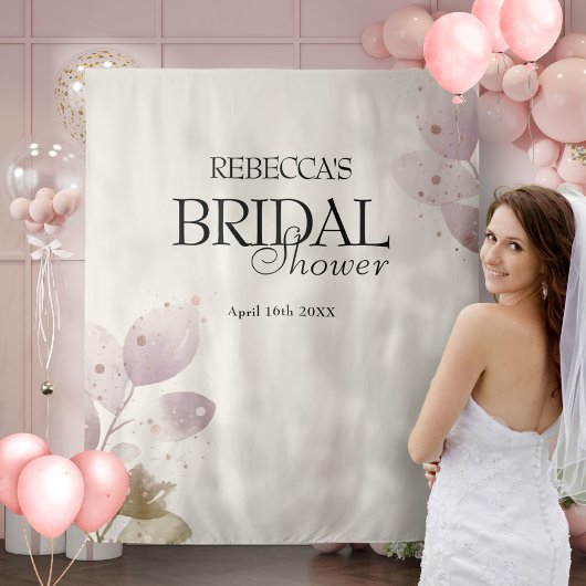 Dusty Muted Blush Pink Floral Vrijgezellenfeest Wandkleed