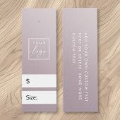 Dusty muted paars gradiënt price hang label mini visitekaartjes
