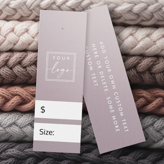 Dusty muted paars gradiënt price hang label mini visitekaartjes