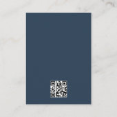 Dusty Navy blauw QR code Bruiloft DETAILS Informatiekaartje (Achterkant)