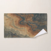 Dusty Navy Blue Burnt Sinaasappel Sage Abstract Bad Handdoek (Handdoek)