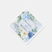 Dusty Navy Blue Floral Wedding Servet (Hoek)