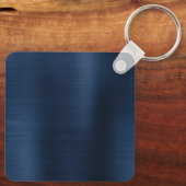 Dusty Navy Blue Folie drie-Letter-monogram Sleutelhanger (Achterkant)