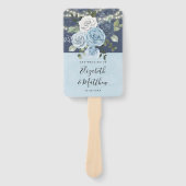 Dusty Navy Blue Peony Country Lights Wedding Handwaaier (Voorkant)