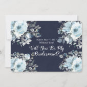 Dusty Navy Blue Peony zal mijn Bridesmaid zijn Kaart (Voorkant)