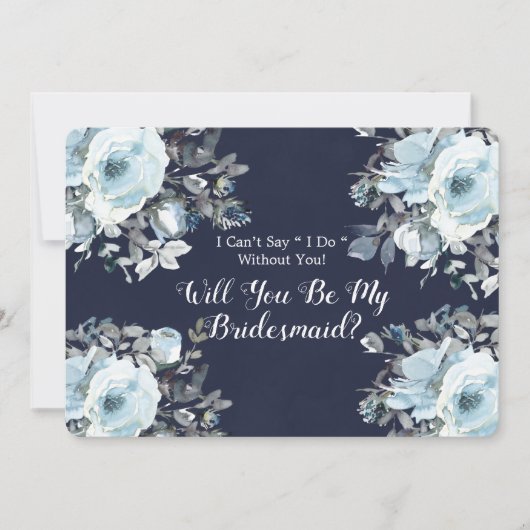 Dusty Navy Blue Peony zal mijn Bridesmaid zijn Kaart (Voorkant)