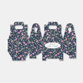 Dusty Navy Blue Pink Hibiscus Bloom Wedding Shower Bedankdoosjes (Uitgevouwen)