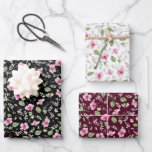 Dusty Navy Blue Pink Hibiscus Bloom Wedding Shower Inpakpapier Vel<br><div class="desc">vijftig</div>
