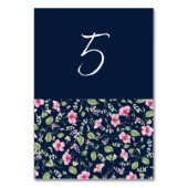 Dusty Navy Blue Pink Hibiscus Bloom Wedding Shower Kaart (Voorkant)