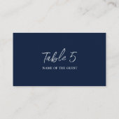 Dusty Navy Blue Pink Hibiscus Bloom Wedding Shower Plaatskaartje (Achterkant)