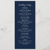Dusty Navy Blue Pink Hibiscus Bloom Wedding Shower Programmakaart (Achterkant)