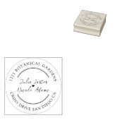 Dusty Navy Blue Pink Hibiscus Bloom Wedding Shower Rubberstempel (Gestempeld)