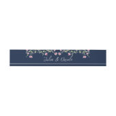 Dusty Navy Blue Pink Hibiscus Bloom Wedding Shower Uitnodigingen Wikkel (Vlak)