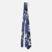 Dusty Navy Blue Rozen Waterverf VloerStropdas Stropdas (Achterkant)