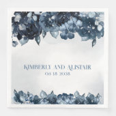 Dusty Navy Blue Silver Wedding Servet (Voorkant)