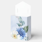 Dusty Navy Blue Waterverf Floral Wedding Bedankdoosjes (Geopend)