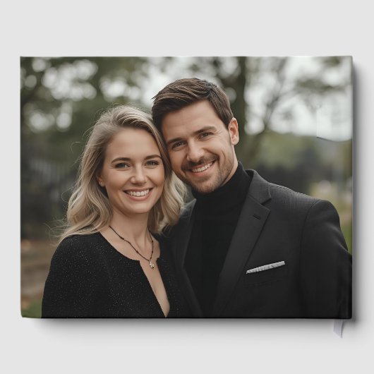 Dusty Navy bruiloft gastenboeken Folie gastenboek (Achterkant)