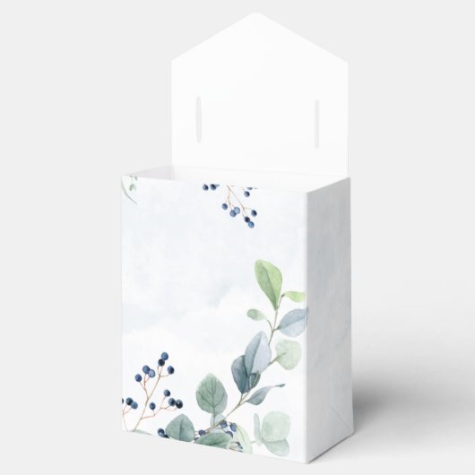 Dusty Navy Eucalyptus Greenery Rustic Wedding Bedankdoosjes (Geopend)