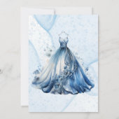 Dusty Navy Ink Floral Rings Engagement Party Kaart (Achterkant)