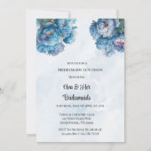 Dusty Navy Paint Peony Bridesmaids Luncheon Kaart (Voorkant)
