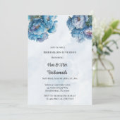 Dusty Navy Paint Peony Bridesmaids Luncheon Kaart (Staand voorkant)