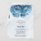 Dusty Navy Paint Peony Couples Douche Kaart (Voorkant / Achterkant)