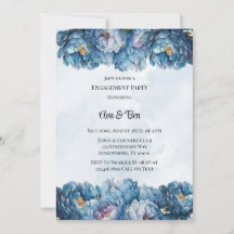 Dusty Navy Paint Peony Engagement Party