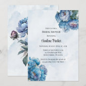 Dusty Navy Paint Peony Vrijgezellenfeest Kaart (Voorkant / Achterkant)