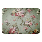  Dusty Olive Green Floral Design Badmat (Voorkant)