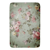  Dusty Olive Green Floral Design Badmat (Voorkant Verticaal)