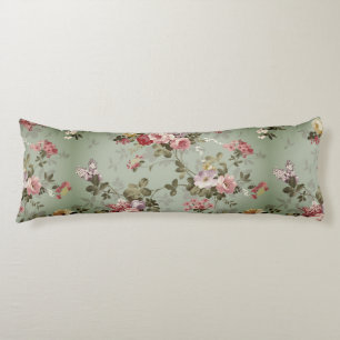  Dusty Olive Green Floral Design Lichaamskussen