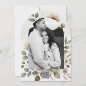 Dusty Olive Pink & Gold Waterverf Bloemen Huwelijk Kaart (Achterkant)