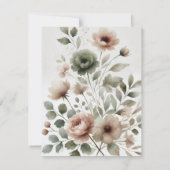 Dusty Olive Pink Gold Waterverf Floral RSVP Kaart (Achterkant)