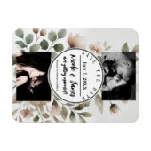 Dusty Olive & Pink Waterverf Floral Save the Date Magneet (Horizontaal)