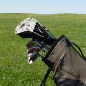 Dusty Olive & Pink Waterverf Modern Floral Golfheadcover (Insitu)