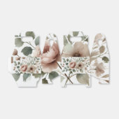 Dusty Olive & Roze Waterverf Bloemen Huwelijk Bedankdoosjes (Uitgevouwen)