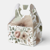 Dusty Olive & Roze Waterverf Bloemen Huwelijk Bedankdoosjes (Voorkant Zijde)