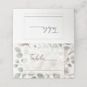 Dusty Olive & Roze Waterverf Bloemen Huwelijk Plaatskaartje (Buitenkant ongevouwen)