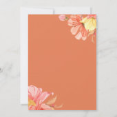 Dusty Oranje Floral Bridal Shower Kaart (Achterkant)