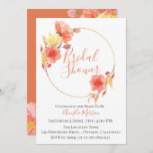 Dusty Oranje Floral Bridal Shower Kaart (Voorkant / Achterkant)