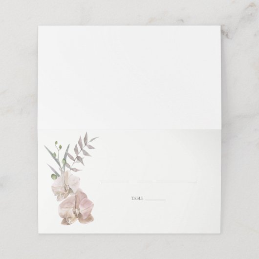 Dusty Orchid Boho Botanical Wedding Plaatskaartje (Buitenkant ongevouwen)