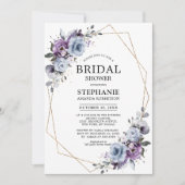 Dusty Paars Blooms Geometric Vrijgezellenfeest Inv Kaart (Voorkant)